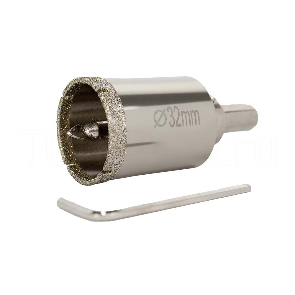 Diamond Core Drill Bit (med Center Alloy Drill) - Standard 32mm